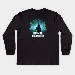 Living the Binary Dream Kids Long Sleeve T-Shirt